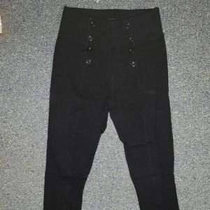Black sailor style button leggings
